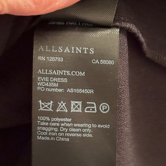 All Saints Evie Dress Women's Small. Classic Sexy Shift Mini Dress - Picture 7 of 14